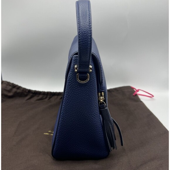 Kate Spade Miri Chester Street Handle Crossbody Bag Pebbled Leather Blue Flap - Picture 5 of 16